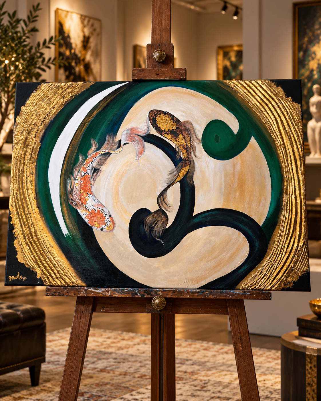 Yin Yang Koi’s — Easel/studio presentation